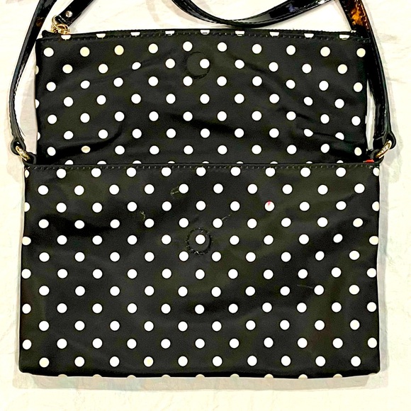 KATE SPADE♠️ York Aleah Polka Dot Crossbody Handbag Black/white size9x10 Ex cond - Picture 9 of 14